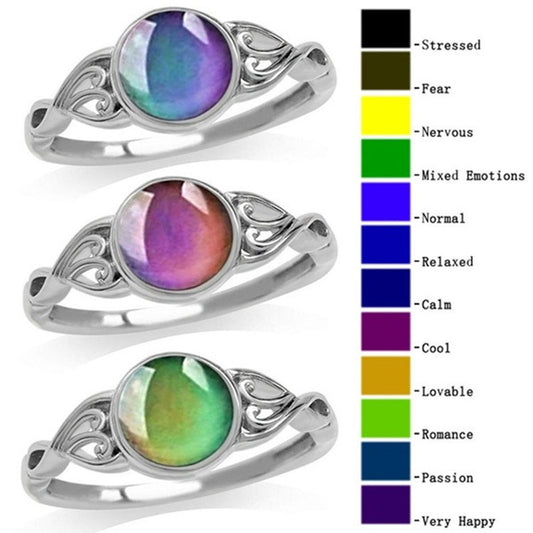 Creative Sweet Style Color-Changing Temperature-Sensitive Stone Ring