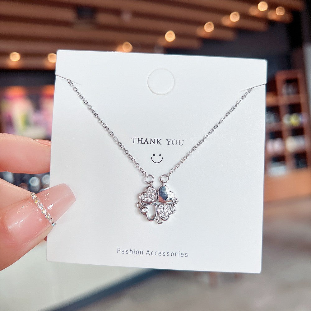 New Titanium Steel Necklace Non-Fading Women's Summer High Sense Niche Net Red Pendant All-Match Light Luxury Clavicle Chain Accessories