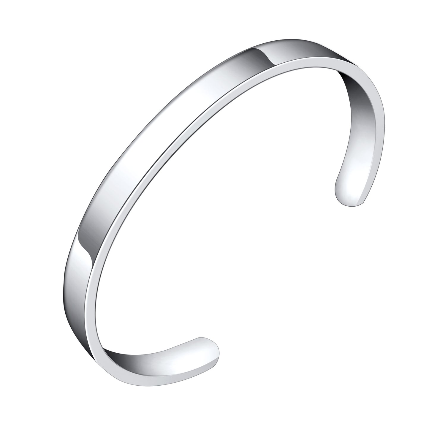 Open-End Polished Titanium Steel Bracelet Personality Lettering Pattern bracelet