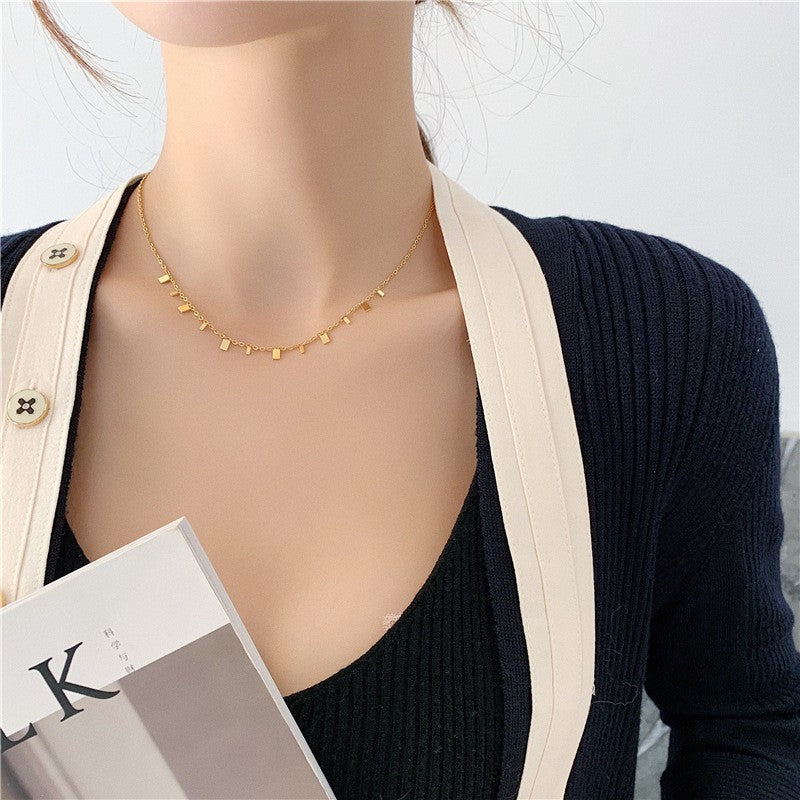 Titanium Steel Necklace Women's Light Luxury Personalized Clavicle Chain Necklace