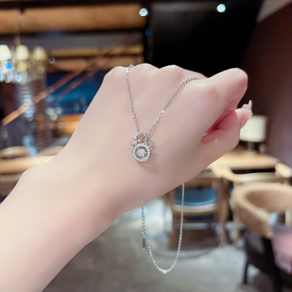 New Titanium Steel Necklace Non-Fading Women's Summer High Sense Niche Net Red Pendant All-Match Light Luxury Clavicle Chain Accessories