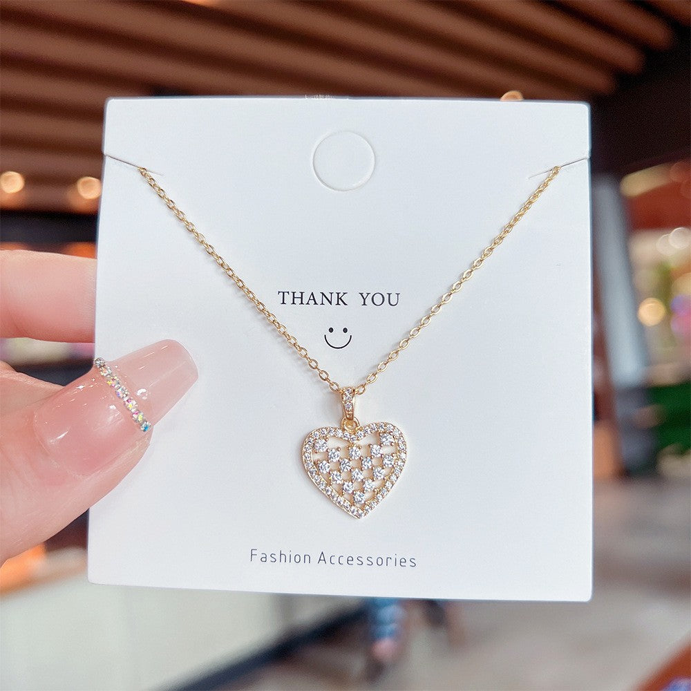 New Titanium Steel Necklace Non-Fading Women's Summer High Sense Niche Net Red Pendant All-Match Light Luxury Clavicle Chain Accessories