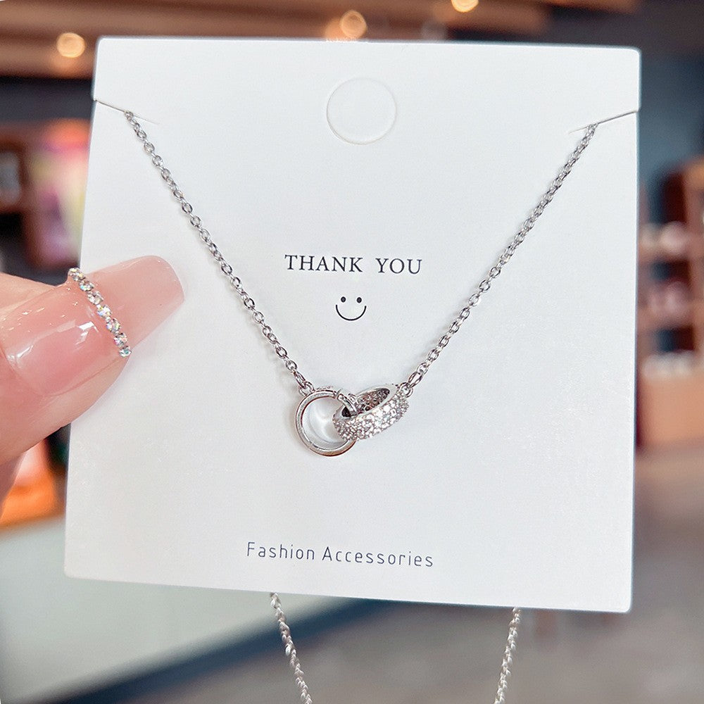 New Titanium Steel Necklace Non-Fading Women's Summer High Sense Niche Net Red Pendant All-Match Light Luxury Clavicle Chain Accessories