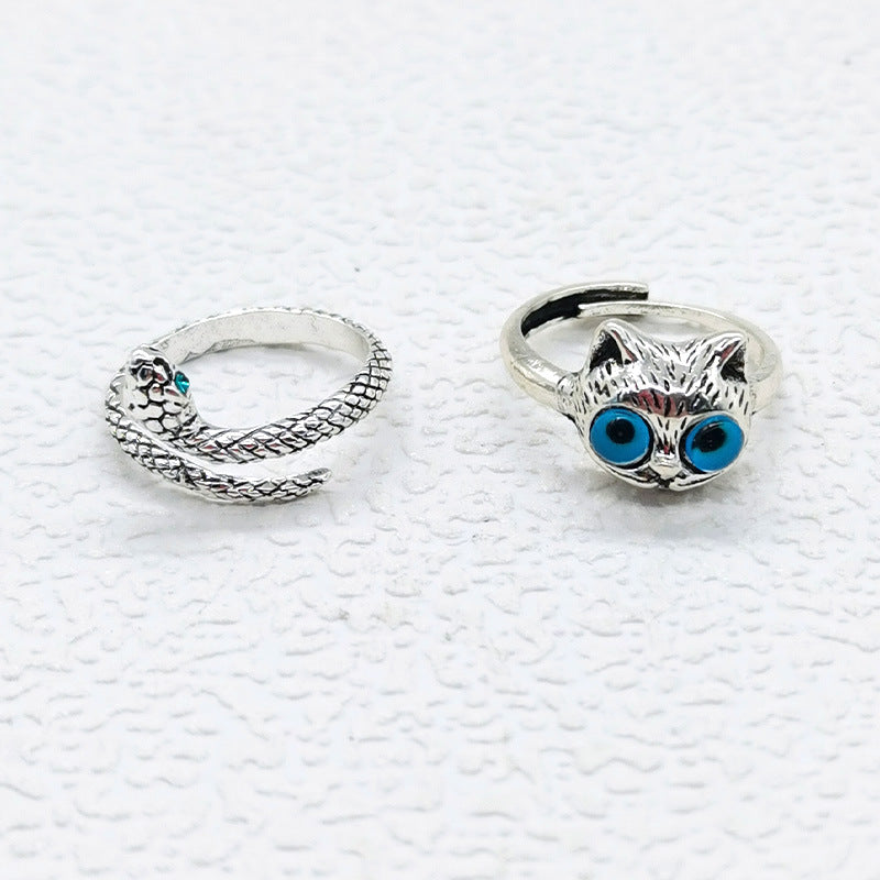 Cat Simulated Snakes Ring for Women Personalized Cold Style Ring