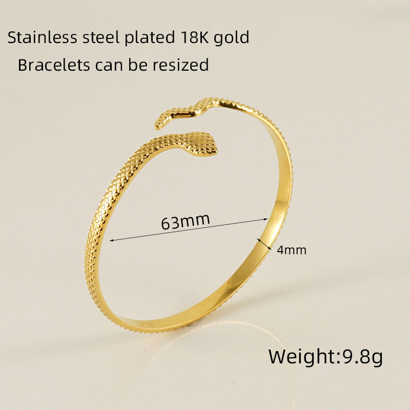 Titanium Steel Open-Ended Bracelet Women's Stainless Steel Adjustable BraceletCWomen's Bracelet