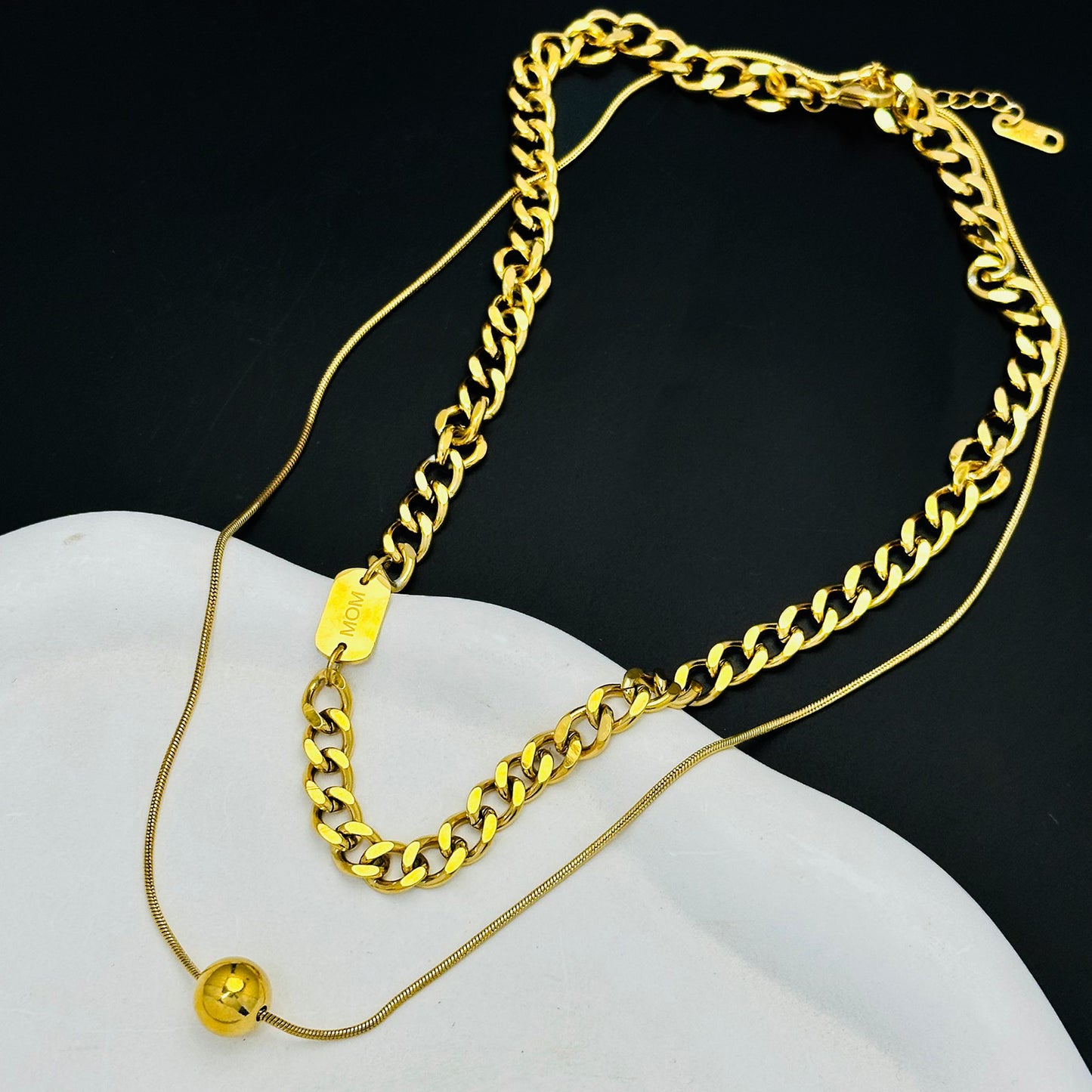 Titanium Steel No Fading  Ball Clavicle Chain