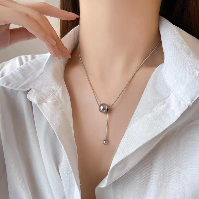 Titanium Steel Necklace Women's Light Luxury Personalized Clavicle Chain Necklace