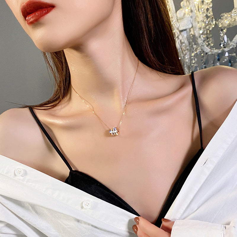 New Titanium Steel Necklace Female Online Influencer Non-Fading Clavicle Chain Niche Small Waist Chain Simple Personality Elegant Jewelry Tide