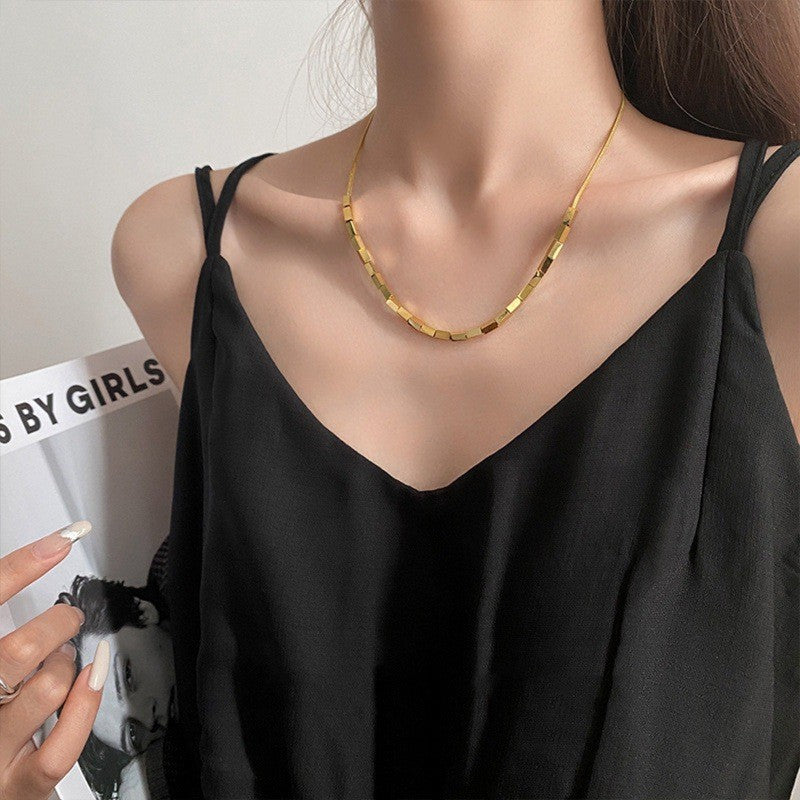 Titanium Steel Necklace Women's Light Luxury Personalized Clavicle Chain Necklace