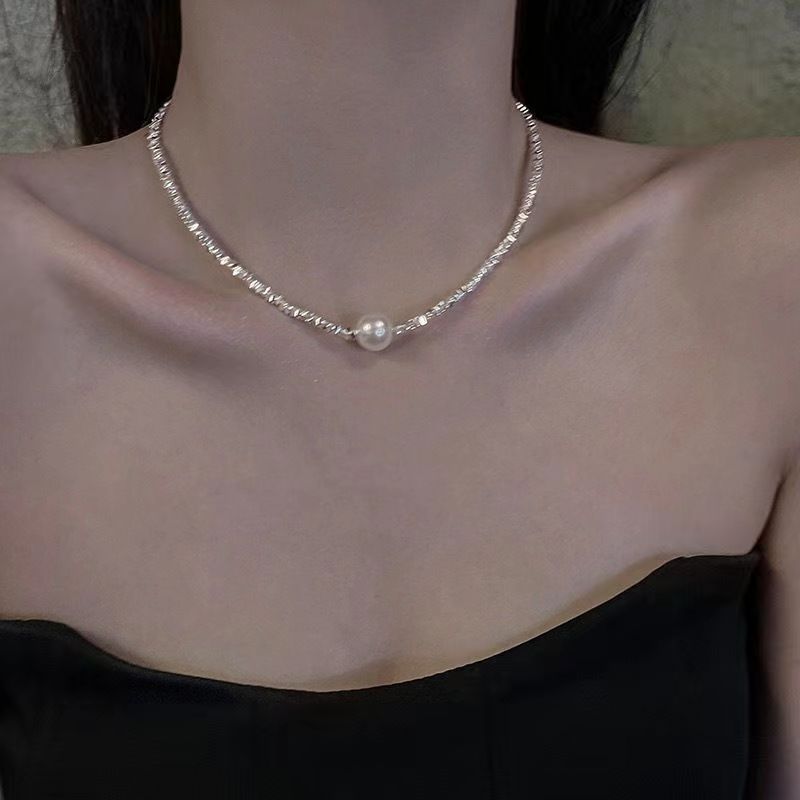 Pearl Necklace Special-Interest Design High-Grade Light Luxury Clavicle Chain Love Pendant Ornaments Wholesale