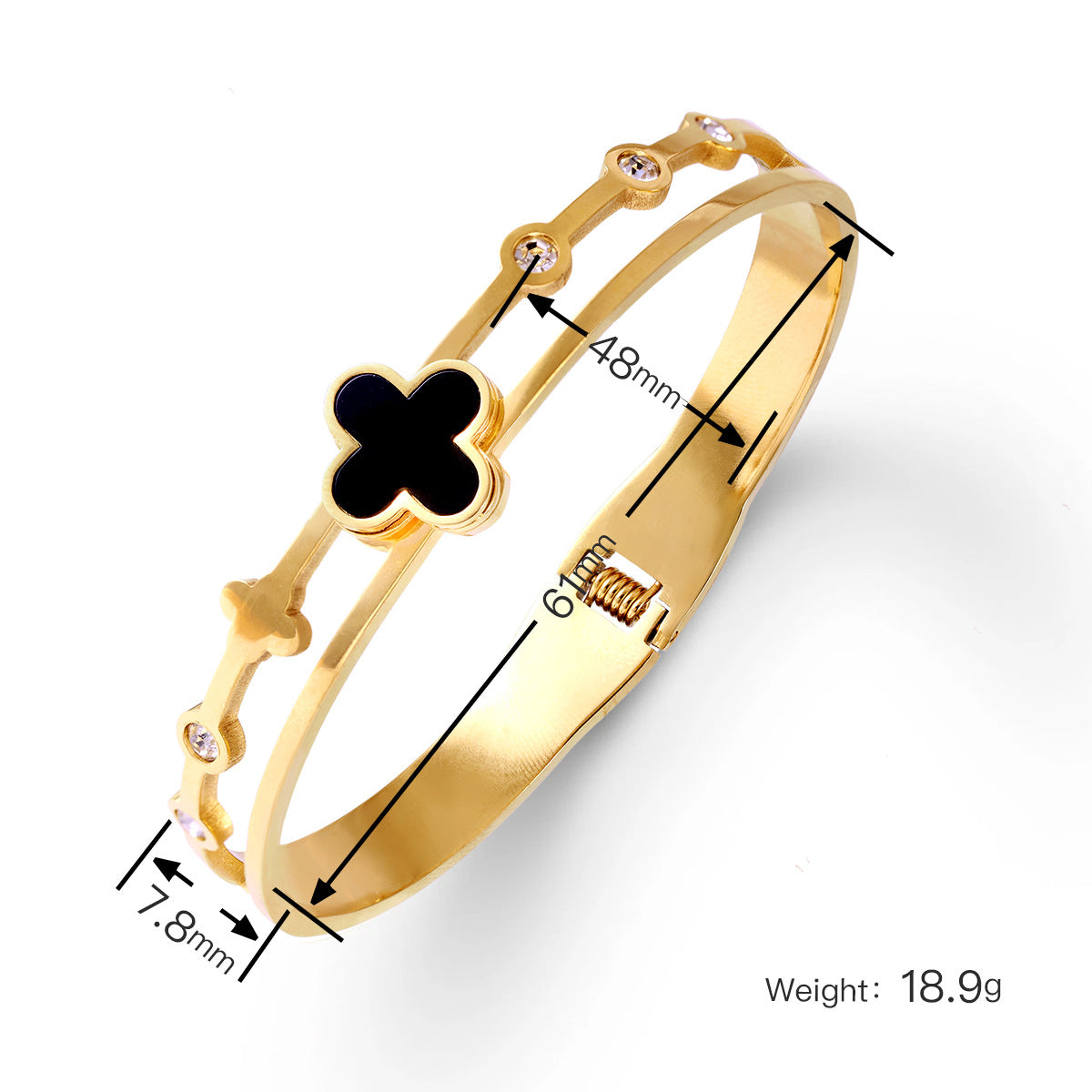 Titanium Steel Bracelet Female Non-Fading  Clover gold bangle