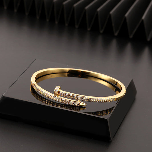 Zircon Nail Bracelet Female open-Ended Bracelet