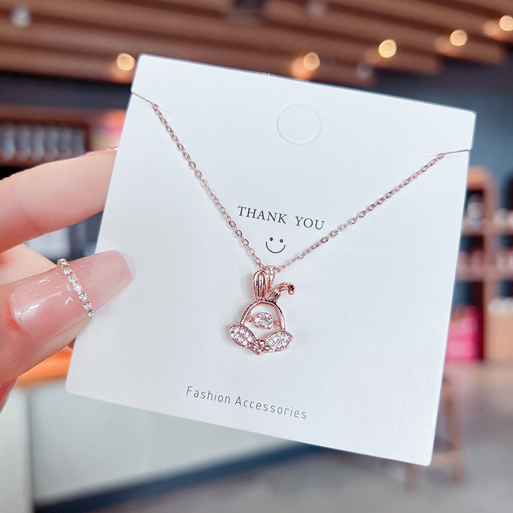 New Titanium Steel Necklace Non-Fading Women's Summer High Sense Niche Net Red Pendant All-Match Light Luxury Clavicle Chain Accessories