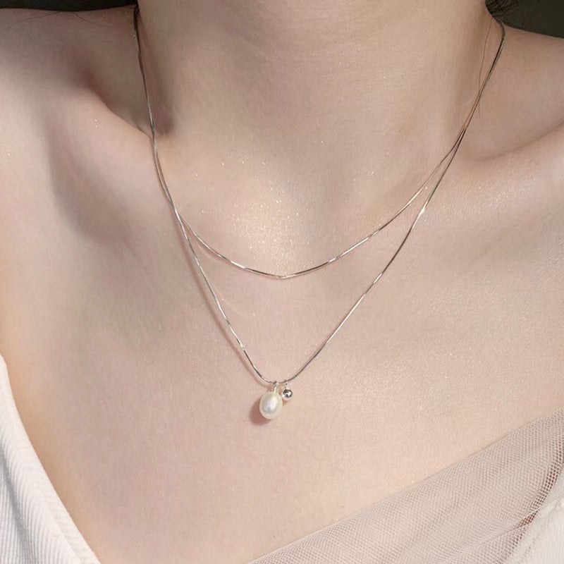 Pearl Necklace Special-Interest Design High-Grade Light Luxury Clavicle Chain Love Pendant Ornaments Wholesale