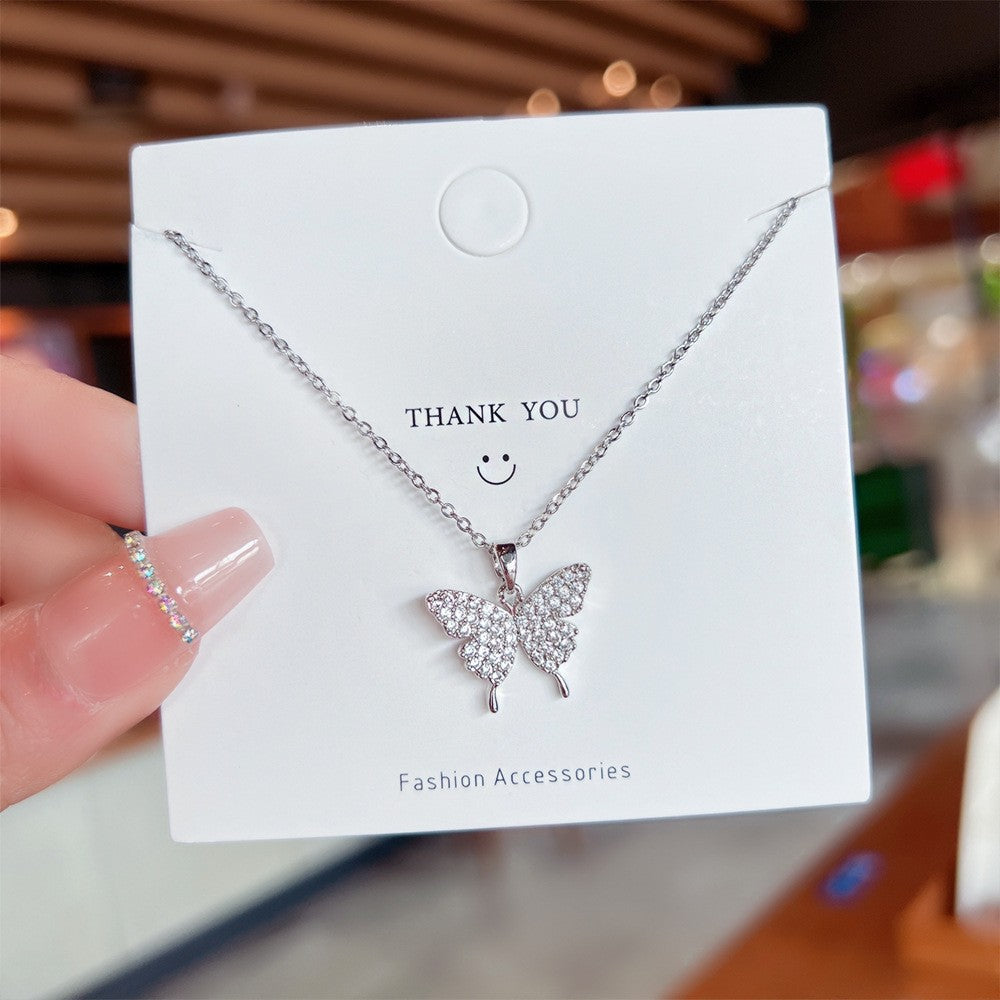 New Titanium Steel Necklace Non-Fading Women's Summer High Sense Niche Net Red Pendant All-Match Light Luxury Clavicle Chain Accessories