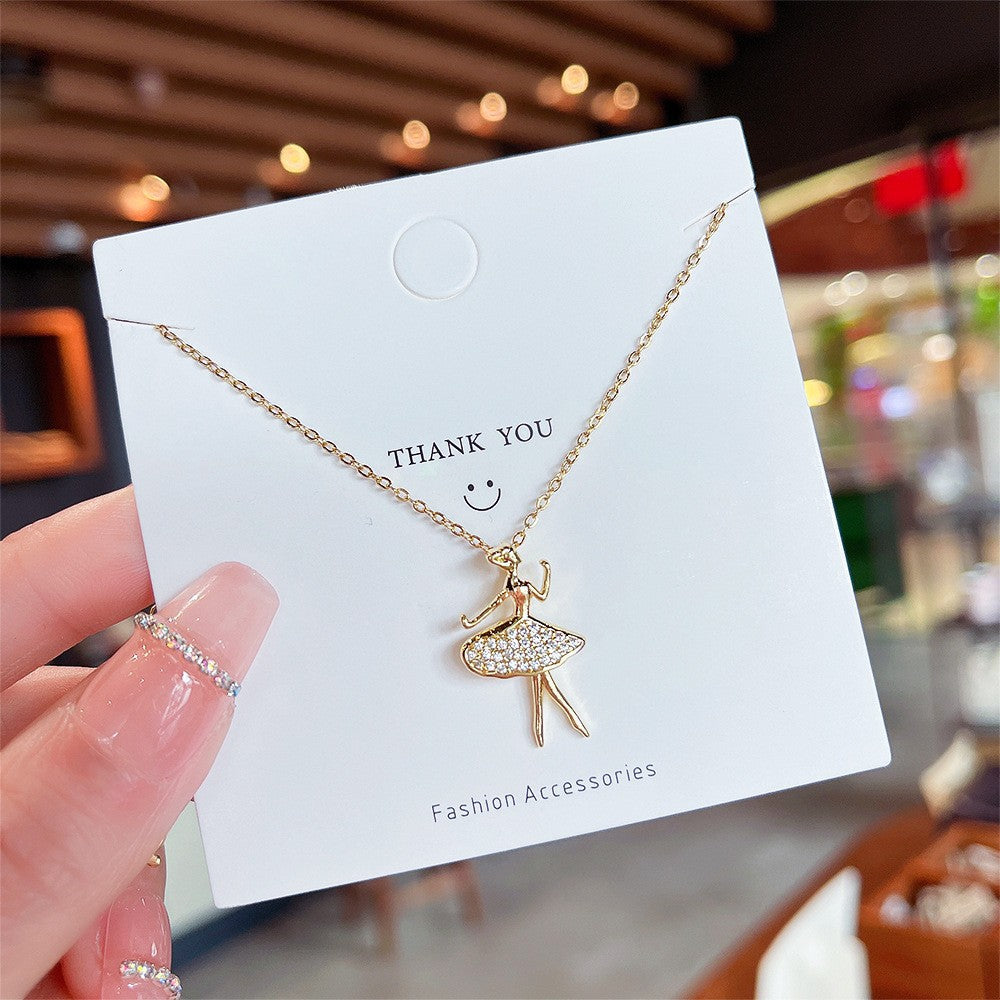 New Titanium Steel Necklace Non-Fading Women's Summer High Sense Niche Net Red Pendant All-Match Light Luxury Clavicle Chain Accessories