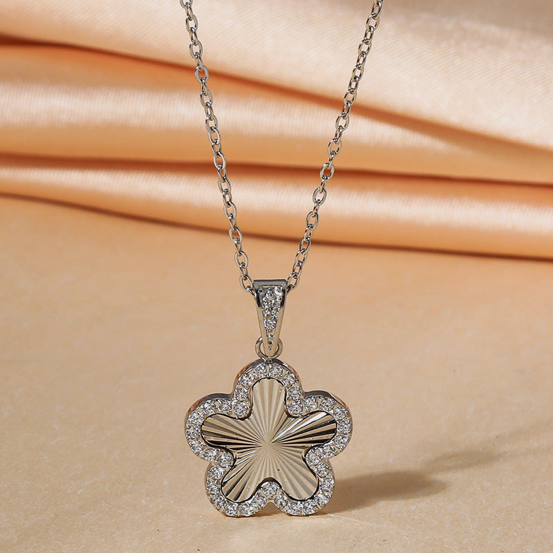 Butterfly Necklace Summer Women's High-Grade Heart-Shaped Non-Fading Titanium Steel Necklace