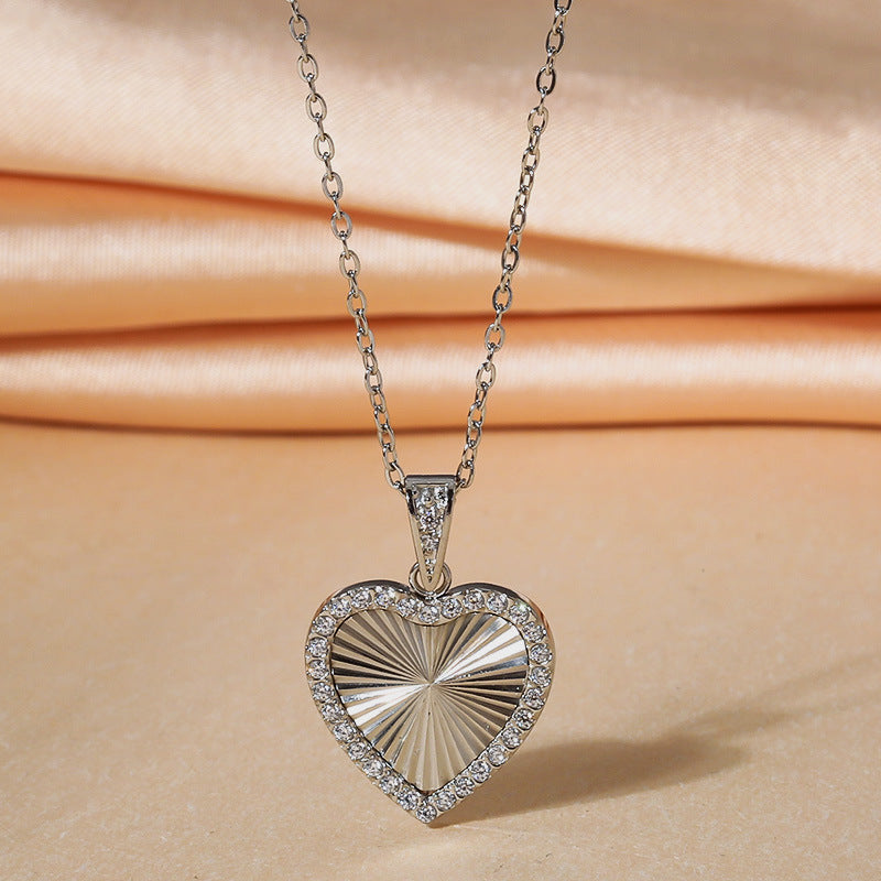 Butterfly Necklace Summer Women's High-Grade Heart-Shaped Non-Fading Titanium Steel Necklace