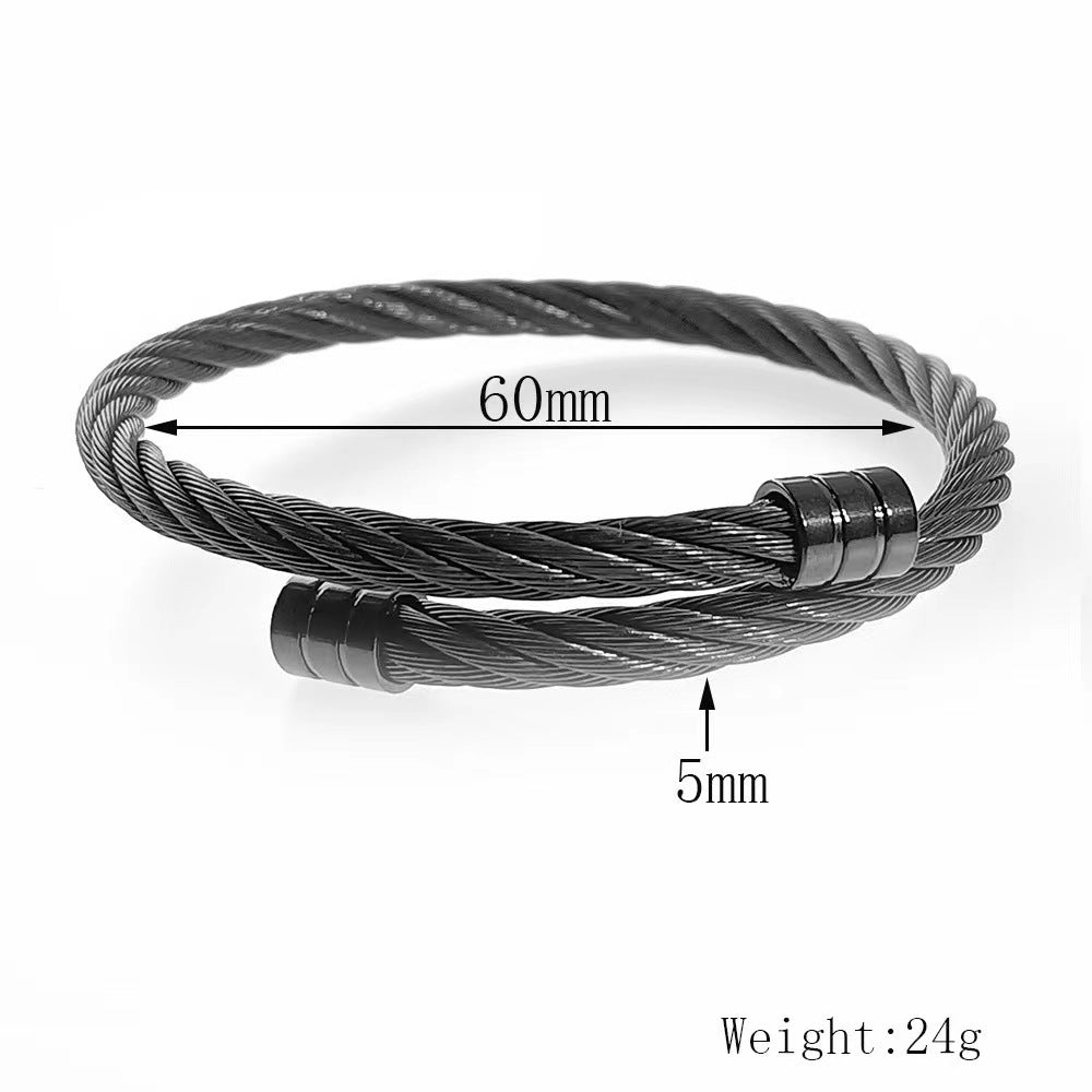 Titanium Steel Bracelet Weiya Wire Open Elastic Ornament bangle