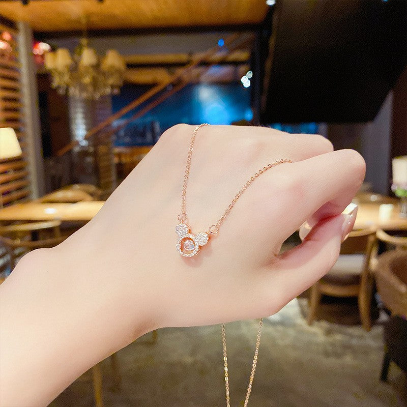 New Titanium Steel Necklace Non-Fading Women's Summer High Sense Niche Net Red Pendant All-Match Light Luxury Clavicle Chain Accessories