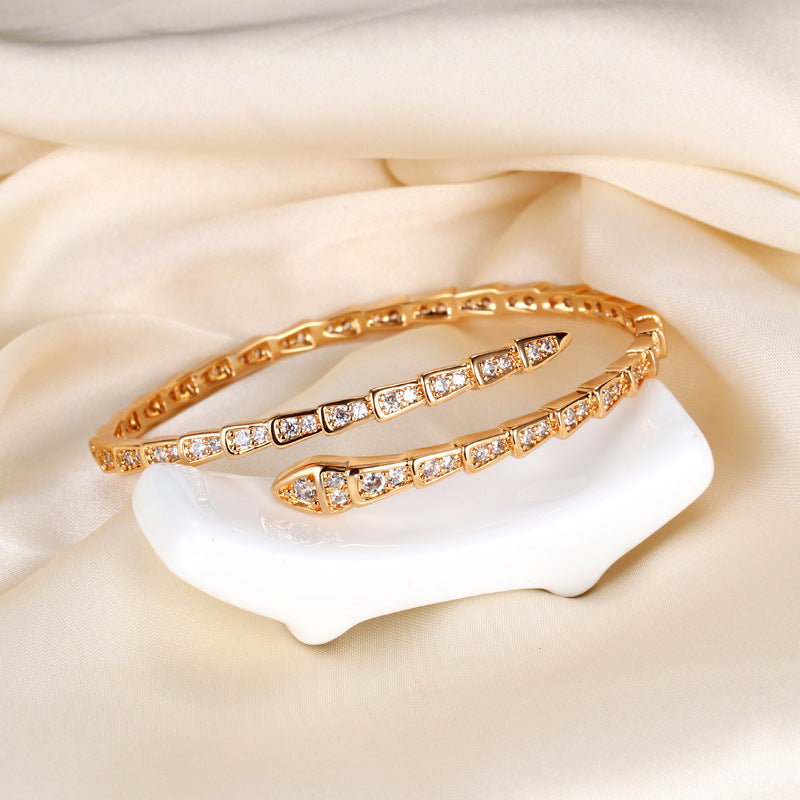 Diamond Snake Bone Bracelet Female Elegant High-Grade Bracelet