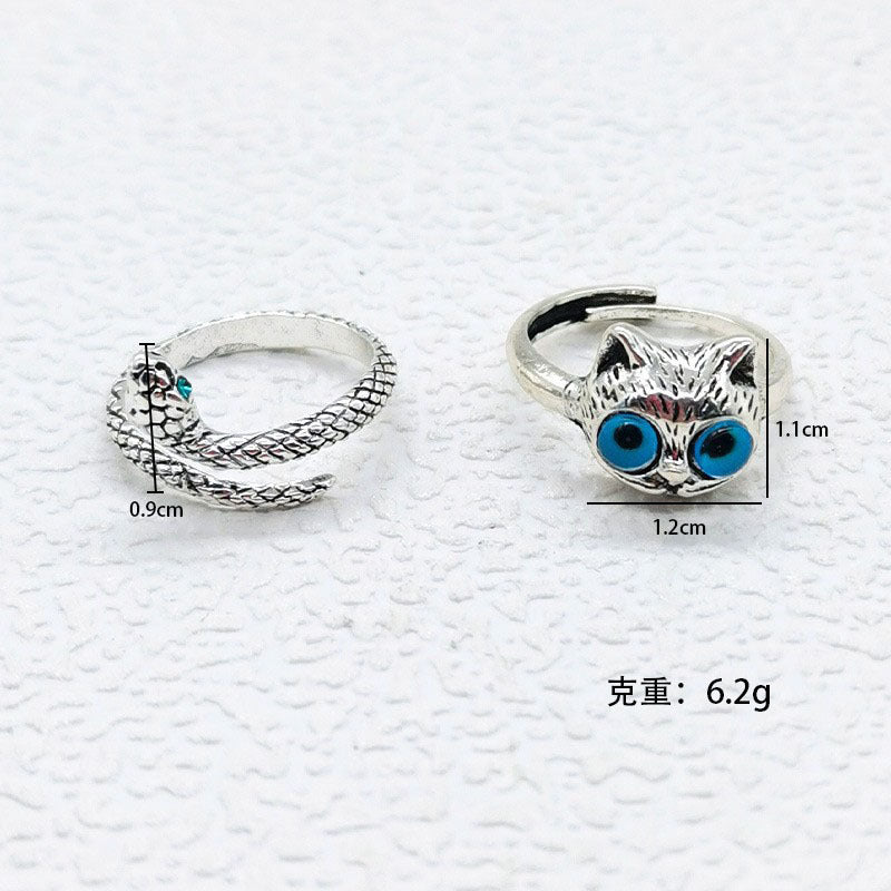 Cat Simulated Snakes Ring for Women Personalized Cold Style Ring